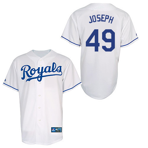 Donnie Joseph #49 Youth Baseball Jersey-Kansas City Royals Authentic Home White Cool Base MLB Jersey